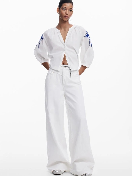 Desigual Denim - DESIGUAL Wide Leg Jeans EU 36/ US 4